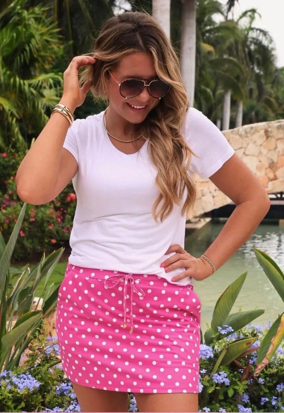 Jess Lea Boutique Pink Polka Dot Skort